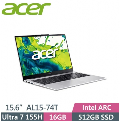 ACER 宏碁Aspire Lite 15 AL15-74T-73FU (Ultra 7 155H/16GB/512GB/Win11/15.6吋) 筆電 ACER 宏碁Aspire Lite...