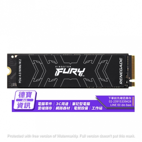 金士頓 2TB FURY Rene...