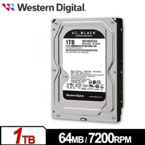 WD1003FZEX 黑標 1TB 3 . 5吋電競硬碟/010124