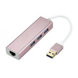 USB3.0轉RJ45高速網路卡+3埠USB 3.0 HUB集線器