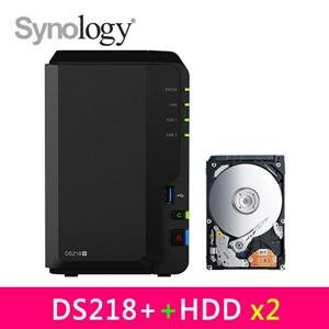 Synology DS218+搭WD NAS 紅標 8TB(4TB*2)網路儲存伺服器+送NAS到府安裝服務卡(安裝免煩惱)/080219