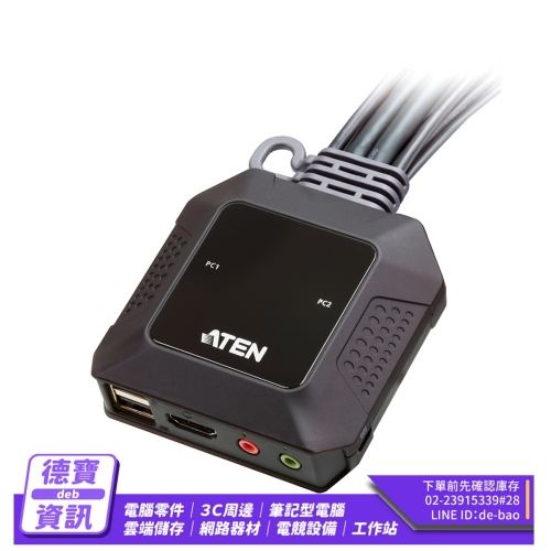 ATEN 2埠USB 4K HDMI...