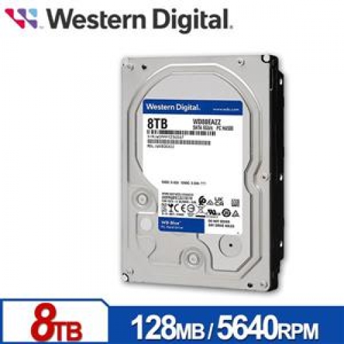 WD80EAZZ 藍標 8TB 3 . 5吋SATA硬碟/010124