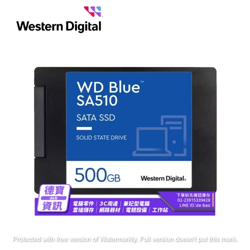 WD 藍標 SA510 500G 2...