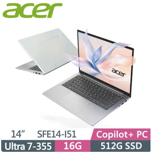 ACER 宏碁Swift Edge 14 SFE14-I51-70L4 14吋 輕薄筆電 銀(Ultra 7 355/16G/512G SSD/W11) ACER 宏碁Swift Edge ...